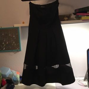 Express black strapless dress